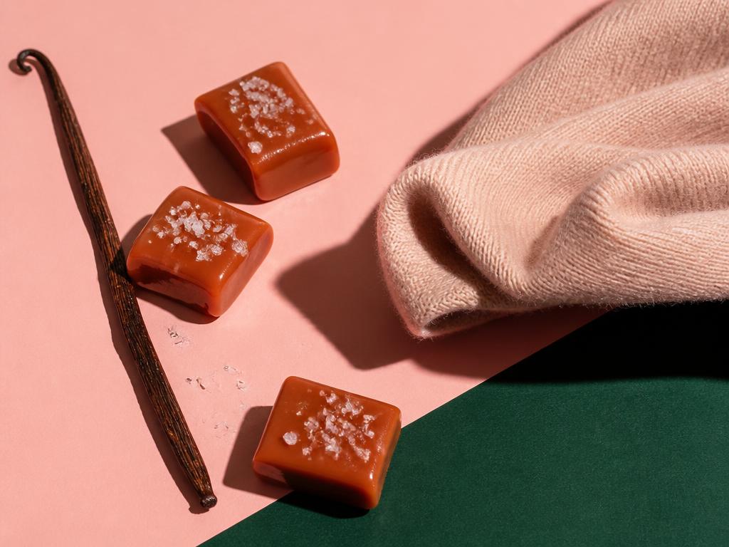 Scent notes for Warm Embrace: Cashmere • Vanilla • Musk • Salted Caramel • Woods